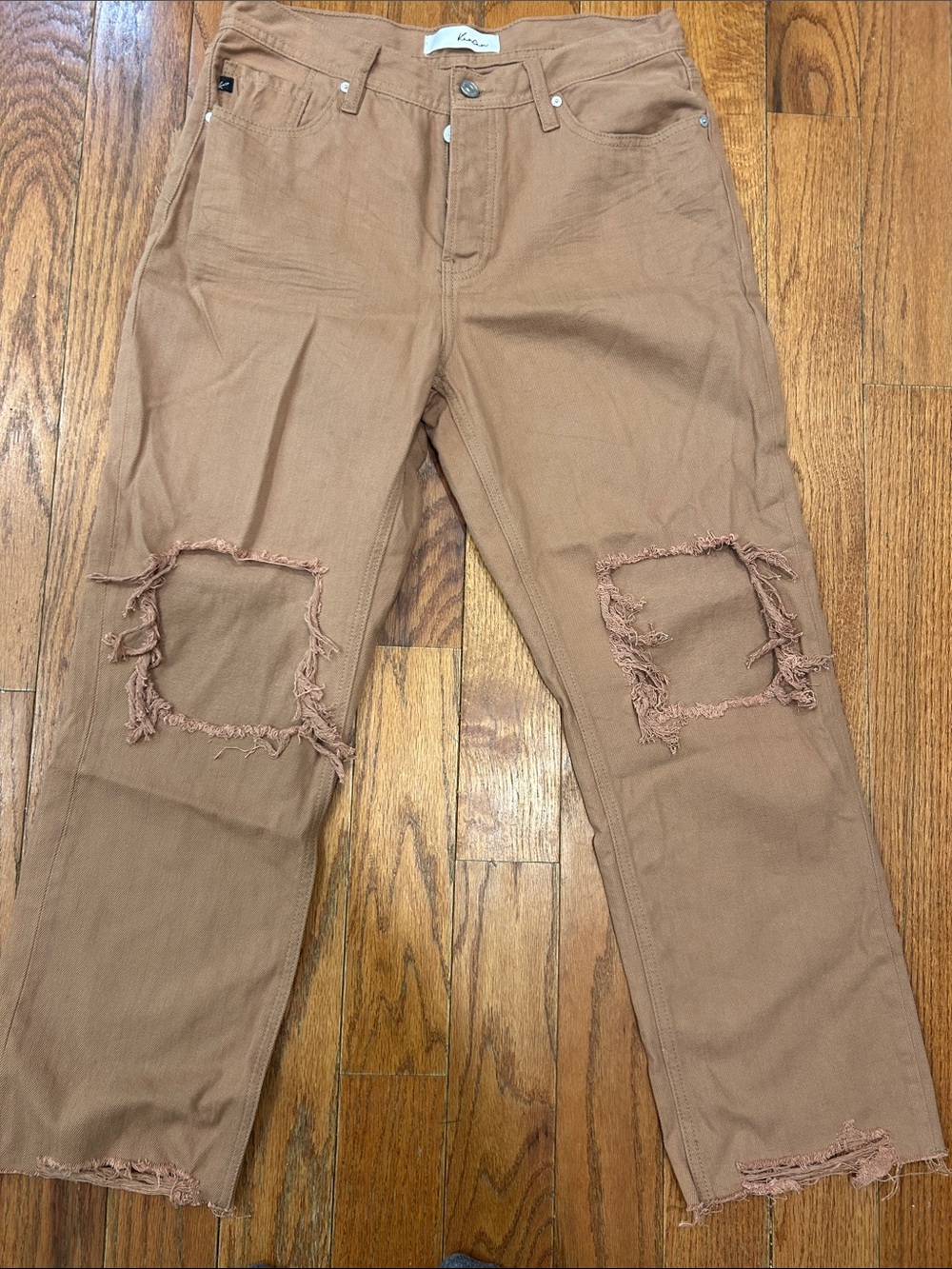 KanCan Tan Straight-Leg Jeans